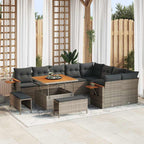 Gartensofa-set mit Kissen 13 pcs Grau Poly-Rattan