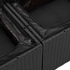 Gartensofa-set mit Kissen 18 pcs Schwarz Poly-Rattan