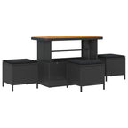 Gartensofa-set mit Kissen 18 pcs Schwarz Poly-Rattan