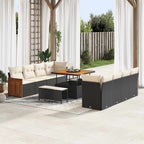Gartensofa-set Schwarz und Creme 231 x 224 x 85 cm Poly-Rattan