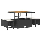 Gartensofa-set Schwarz und Creme 231 x 224 x 85 cm Poly-Rattan