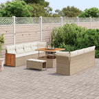 Gartensofa-set Beige und Creme 231 x 224 x 85 cm Poly-Rattan