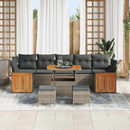 Gartensofa-set mit Kissen 13 pcs Grau Poly-Rattan
