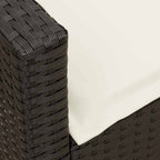 Gartensofa mit Kissen Schwarz Poly Rattan