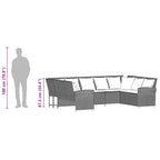 Gartensofa mit Kissen Schwarz Poly Rattan