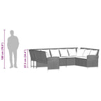 Gartensofa mit Kissen Braun Poly Rattan