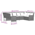 Gartensofa mit Kissen Grau Poly Rattan