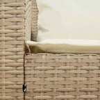 Gartensofa mit Kissen Beige Poly Rattan