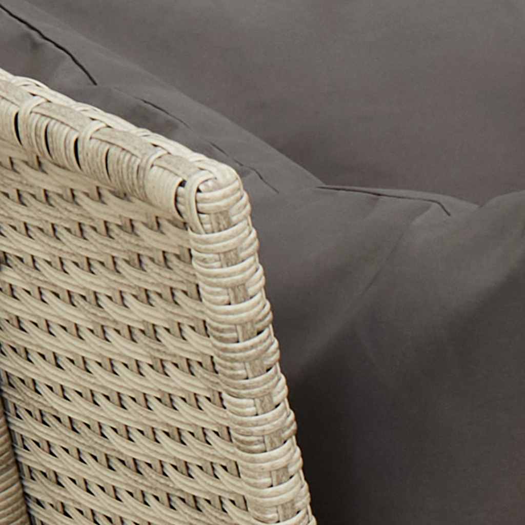 Gartensofa mit Kissen Hellgrau Poly Rattan