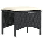 4-tlg. Garten-Sofagarnitur mit Kissen Schwarz Poly Rattan