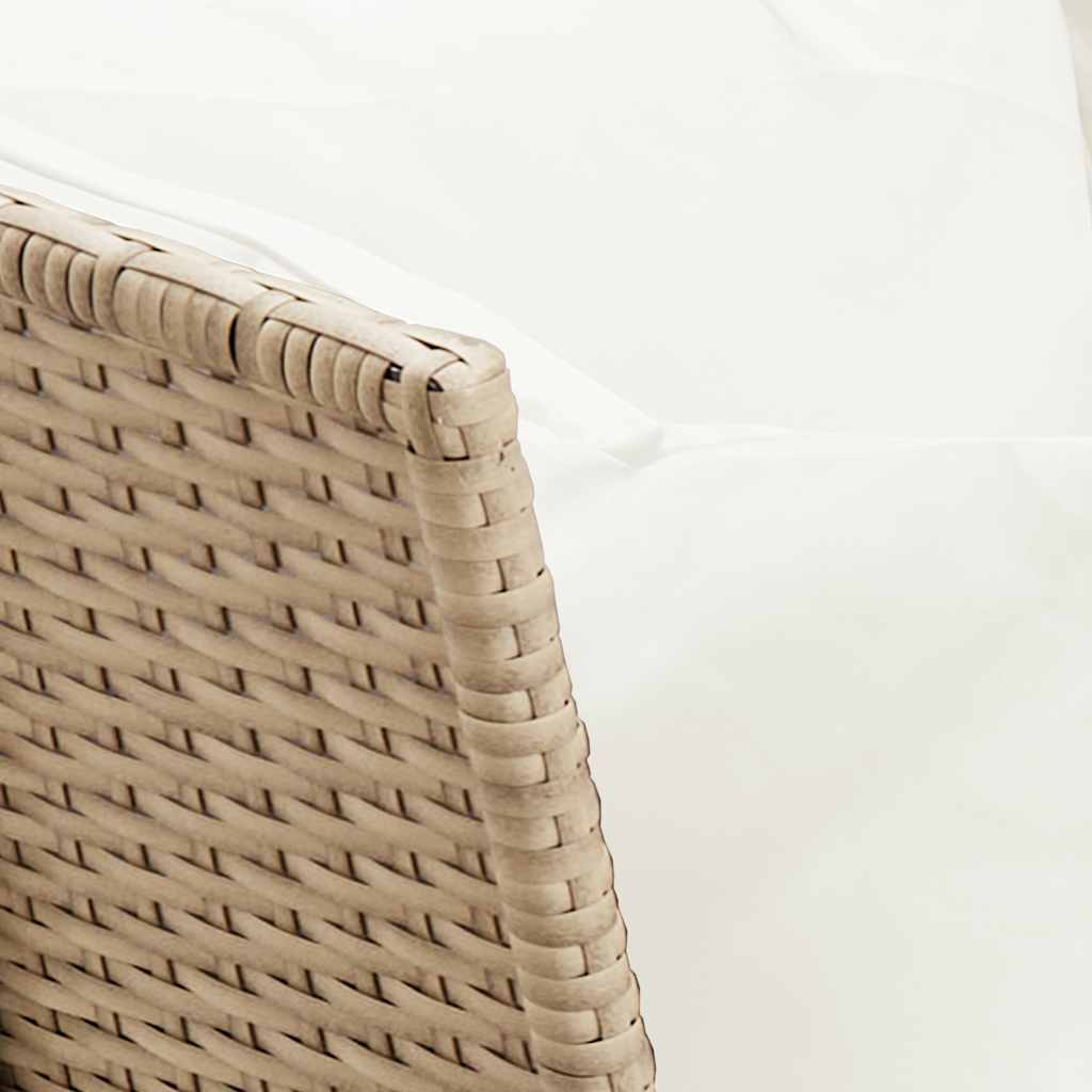 4-tlg. Garten-Sofagarnitur mit Kissen Beige Poly Rattan