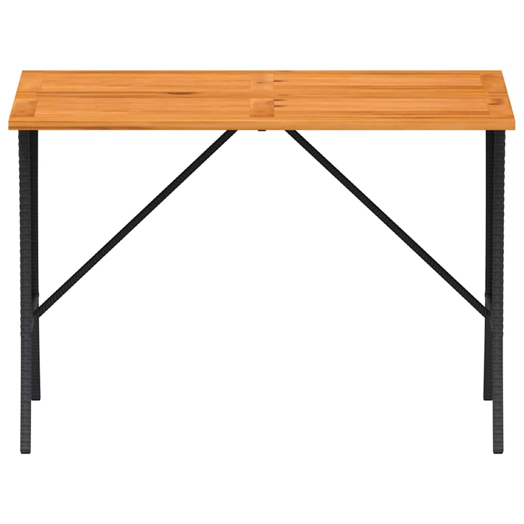 3-tlg. Garten-Sofagarnitur mit Kissen Schwarz Poly Rattan