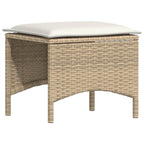 5-tlg. Garten-Sofagarnitur mit Kissen Beige Poly Rattan