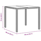 Garten Essgruppe 3 pcs Schwarz Poly-Rattan