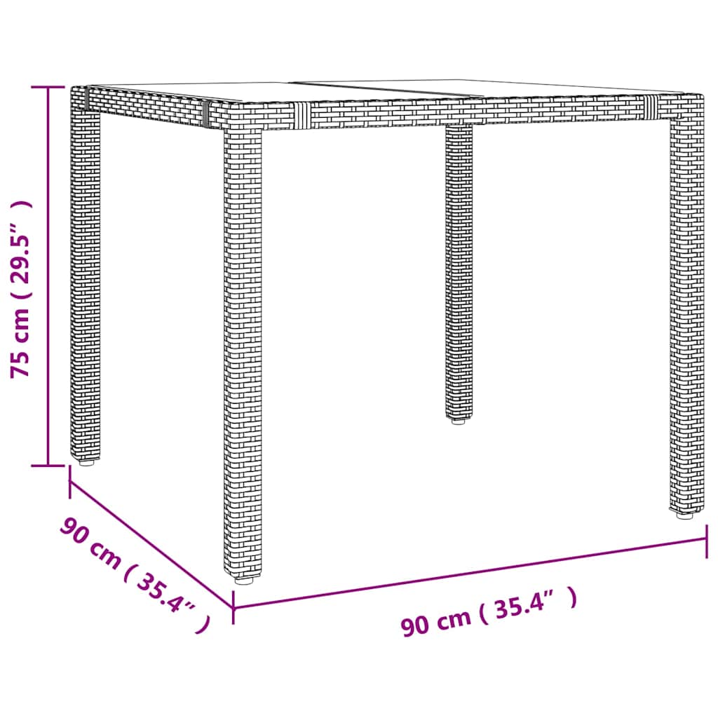 Garten Essgruppe 3 pcs Beige Poly-Rattan