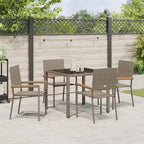 Garten Essgruppe 5 pcs Grau Poly-Rattan
