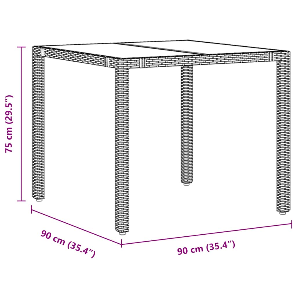 Garten Essgruppe 5 pcs Grau Poly-Rattan
