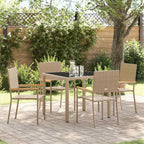 Garten Essgruppe 5 pcs Beige Poly-Rattan