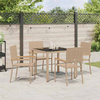 Garten Essgruppe 5 pcs Beige Poly-Rattan