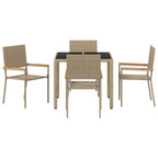 Garten Essgruppe 5 pcs Beige Poly-Rattan
