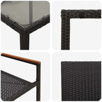 Garten Essgruppe 5 pcs Schwarz Poly-Rattan