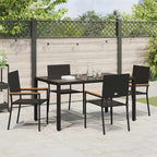 Garten Essgruppe 5 pcs Schwarz Poly-Rattan