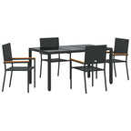 Garten Essgruppe 5 pcs Schwarz Poly-Rattan