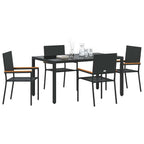 Garten Essgruppe 5 pcs Schwarz Poly-Rattan