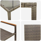 Garten Essgruppe 5 pcs Grau Poly-Rattan