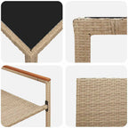 Garten Essgruppe 5 pcs Beige Poly-Rattan