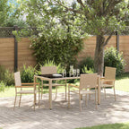 Garten Essgruppe 5 pcs Beige Poly-Rattan