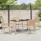 Garten Essgruppe 5 pcs Beige Poly-Rattan