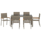 Garten Essgruppe 7 pcs Grau Poly-Rattan