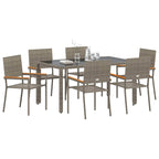 Garten Essgruppe 7 pcs Grau Poly-Rattan