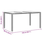 Garten Essgruppe 7 pcs Grau Poly-Rattan
