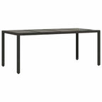 Garten Essgruppe 7 pcs Schwarz Poly-Rattan