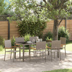 Garten Essgruppe 7 pcs Grau Poly-Rattan