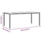 Garten Essgruppe 7 pcs Grau Poly-Rattan
