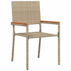 Garten Essgruppe 7 pcs Beige Poly-Rattan