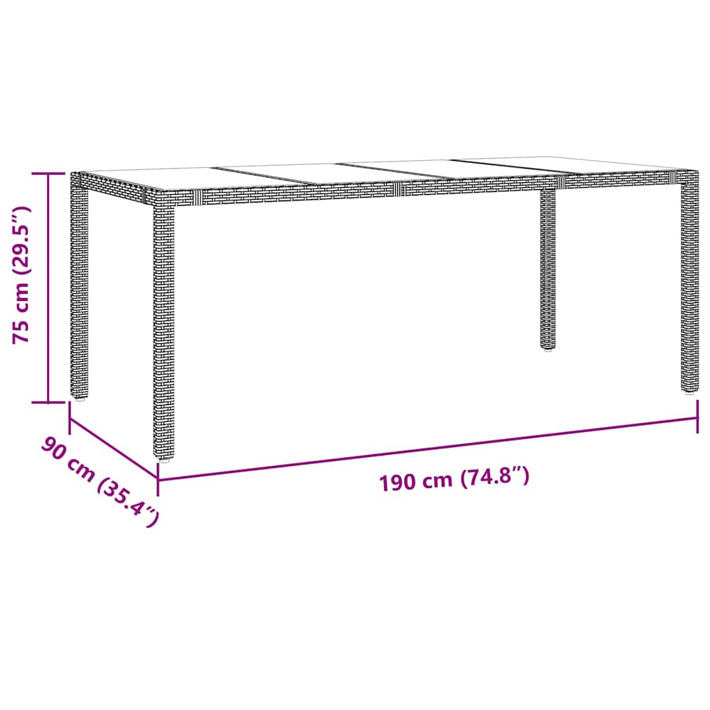 Garten Essgruppe 7 pcs Beige Poly-Rattan