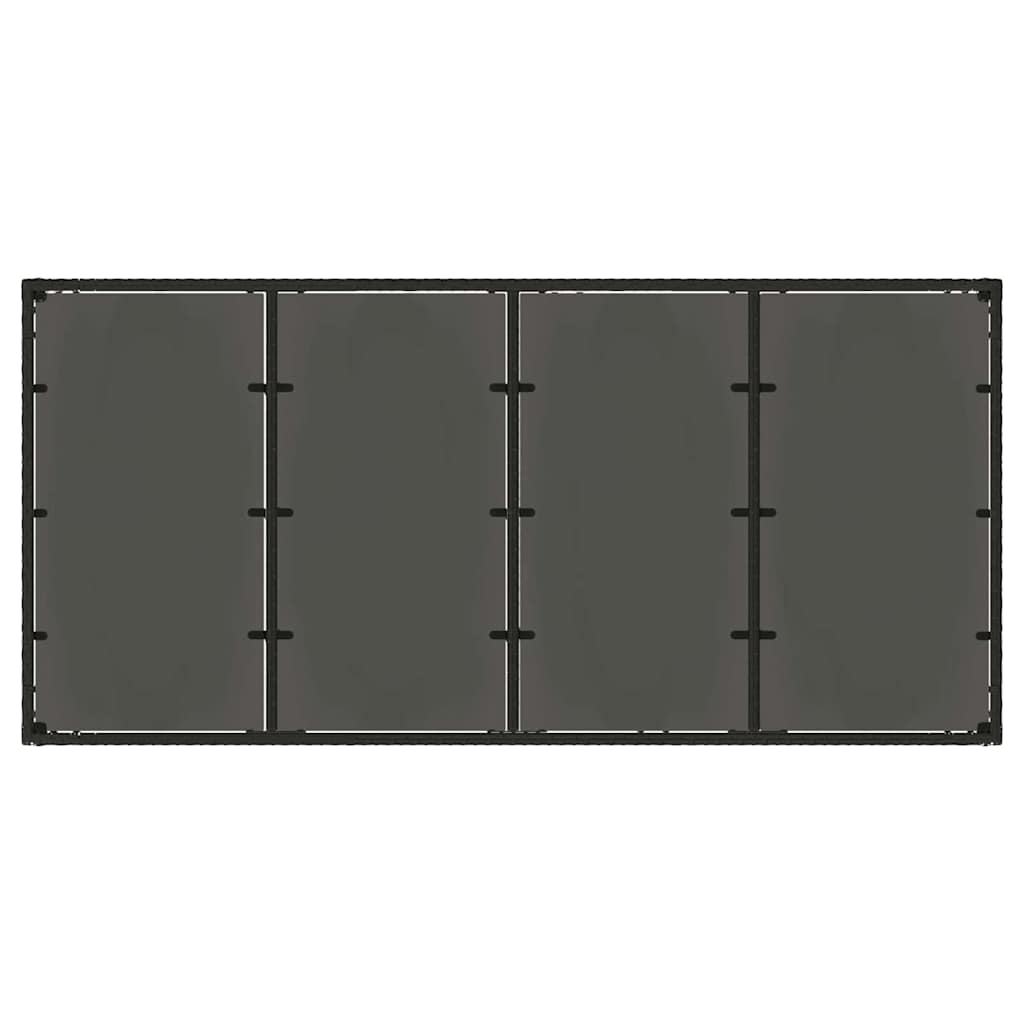 Garten Essgruppe 9 pcs Schwarz Poly-Rattan
