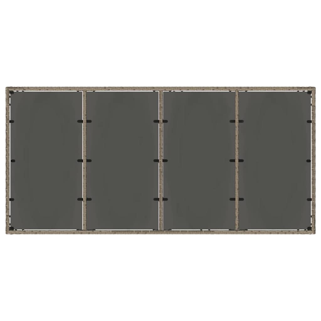 Garten Essgruppe 9 pcs Grau Poly-Rattan