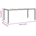 Garten Essgruppe 9 pcs Beige Poly-Rattan