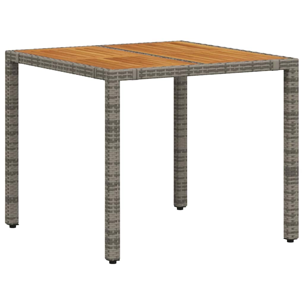 Garten Essgruppe 3 pcs Grau Poly-Rattan