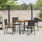 Garten Essgruppe 5 pcs Schwarz Poly-Rattan
