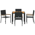 Garten Essgruppe 5 pcs Schwarz Poly-Rattan