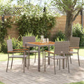 Garten Essgruppe 5 pcs Grau Poly-Rattan