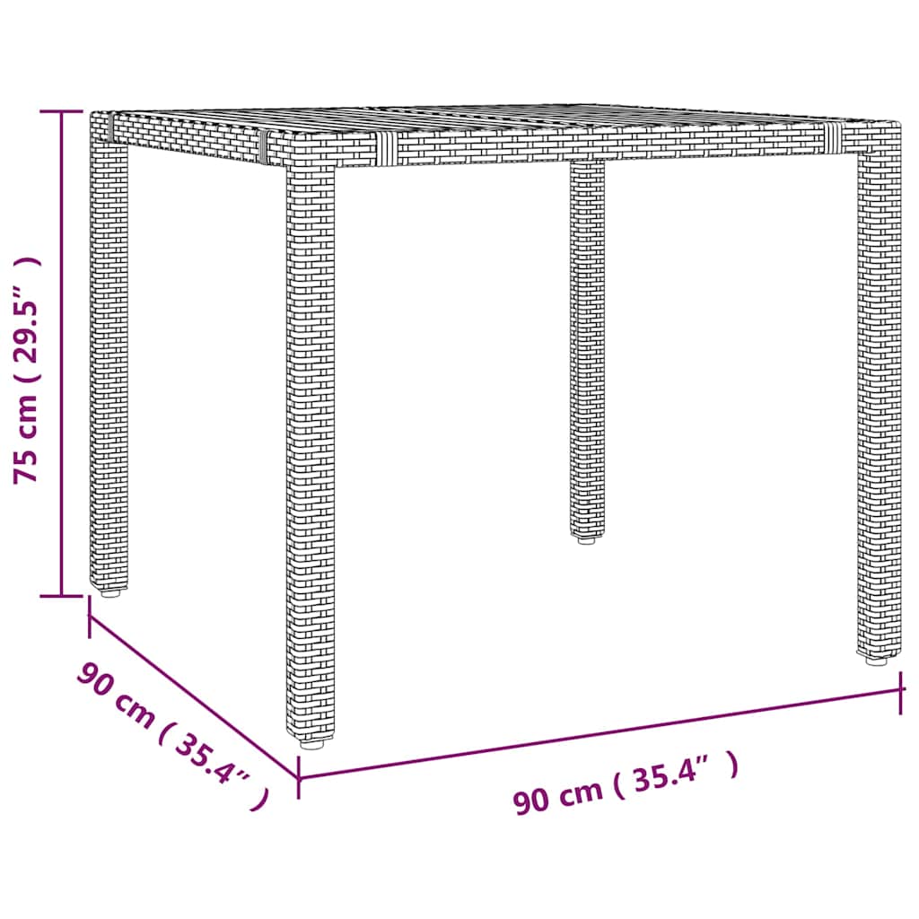 Garten Essgruppe 5 pcs Grau Poly-Rattan