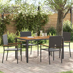 Garten Essgruppe 5 pcs Schwarz Poly-Rattan