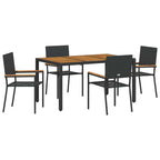 Garten Essgruppe 5 pcs Schwarz Poly-Rattan